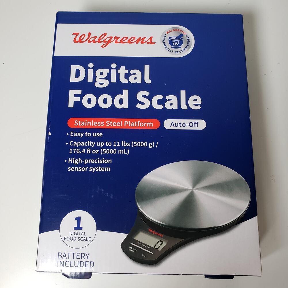 Walgreens Digital Food Scale Stainless‎ Steel Counter Top Battery Operated New
